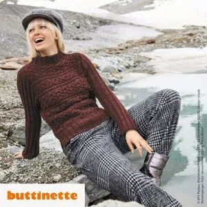 Strickanleitung ? Quergestrickter Zopfpullover aus Woll Butt Primo Cataleya