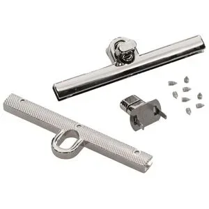 buttinette Drehverschluss, Länge: 9,5 cm, silber, 2 Stück