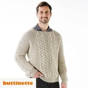 Strickanleitung ? Herrenpullover im Zopf- und Patentmuster-Mix Tirol