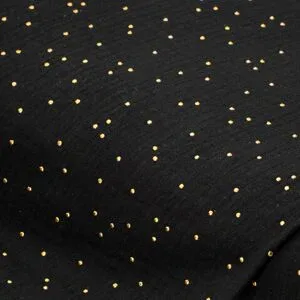 Musselin/Doppel-Gaze mit Glitzerdruck 