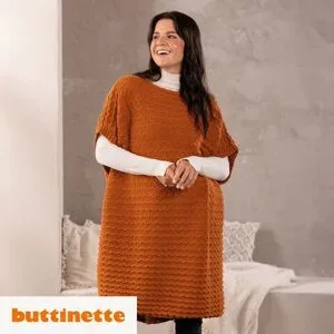 Strickanleitung ? Quergestrickter Poncho aus Woll Butt Imke