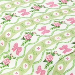 Baumwollstoff Rosen & Schleife 