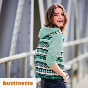 Strickanleitung ? Kapuzenpullover im Hebemaschenmuster aus Woll Butt Primo Madeleine