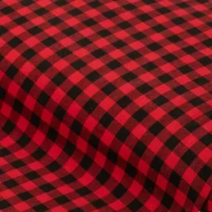 Buntgewebtes Vichykaro 1 x 1 cm, schwarz/rot