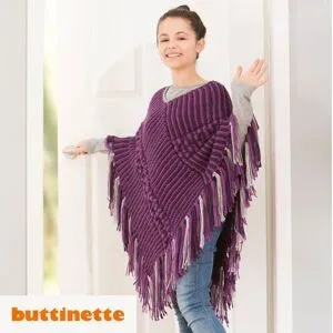 Strickanleitung ? Poncho aus Woll Butt Heidi