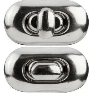 buttinette Drehverschluss für Taschen, Größe: 35 x 20 mm, silber, 2 Stück