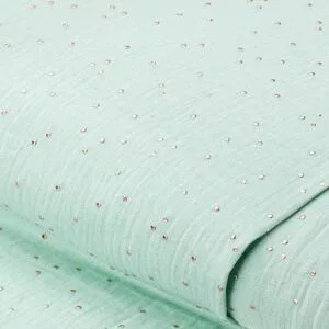 Musselin mit Glitzerdruck 