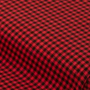 Buntgewebtes Vichykaro 5 x 5 mm, schwarz/rot