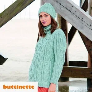 Strickanleitung ? Zopfmusterpullover aus Woll Butt Noelle