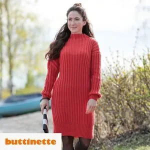 Strickanleitung ? Long Sleeve Strickkleid aus Woll Butt Versailles