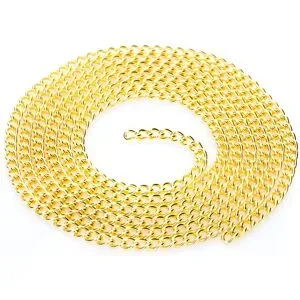 Gliederkette, gold, 2 x 4 mm, 1 m
