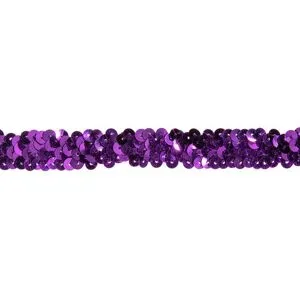 Elastik-Paillettenband, lila, Breite: 20 mm, Länge: 3 m