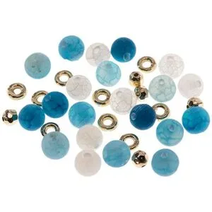 Natursteinperlen, blau, 8 mm Ø, 35 Teile