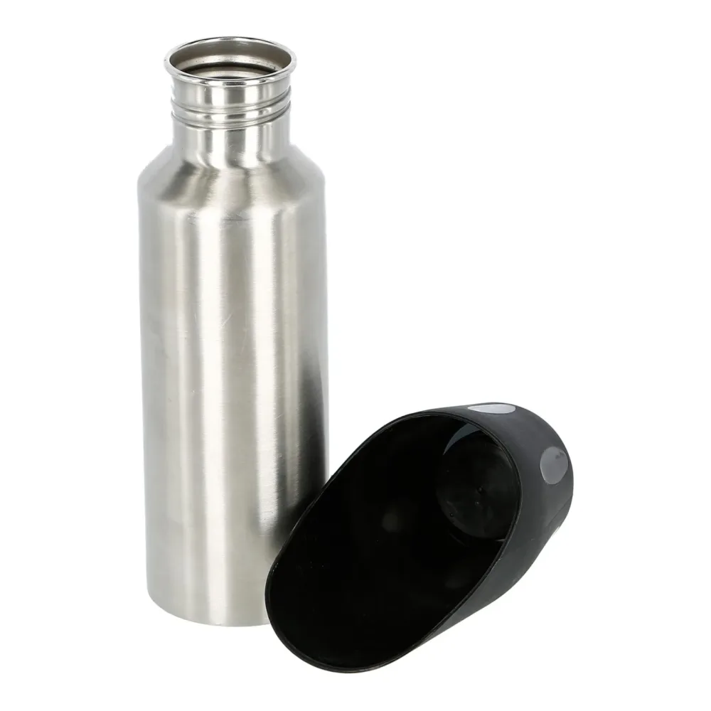 Kerbl Pet Edelstahl Reisetrinkflasche inkl. Trinknapf- 750 ml - Silber -