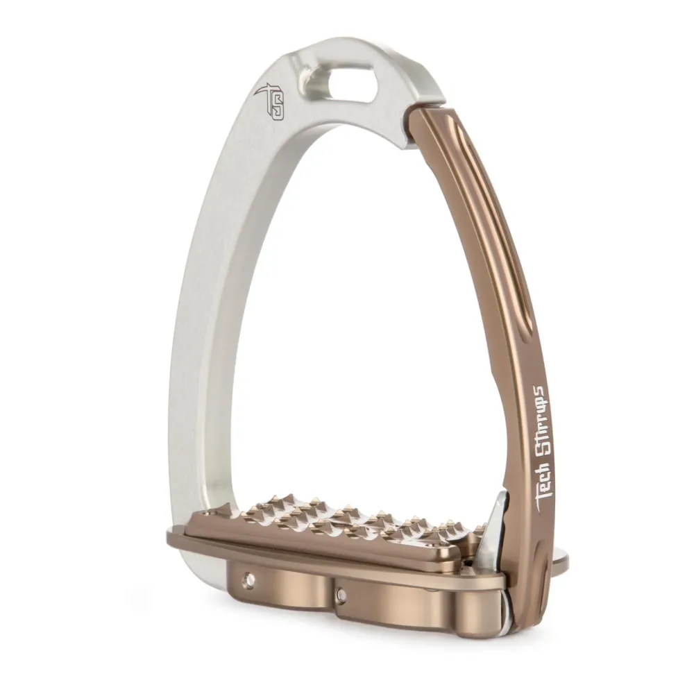 Tech Stirrups Sicherheitssteigbügel Venice EVO (Paar) - silber/braun Steigbügel Grösse: Erwachsene, Farbe: Silber/Braun