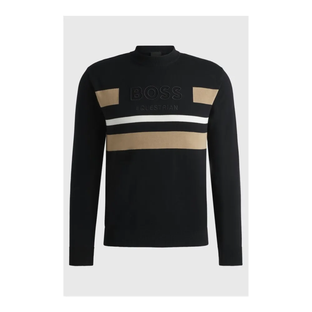 BOSS Equestrian Strickpullover Brad Herren - Black -  Grösse Bekleidung Herren: XL