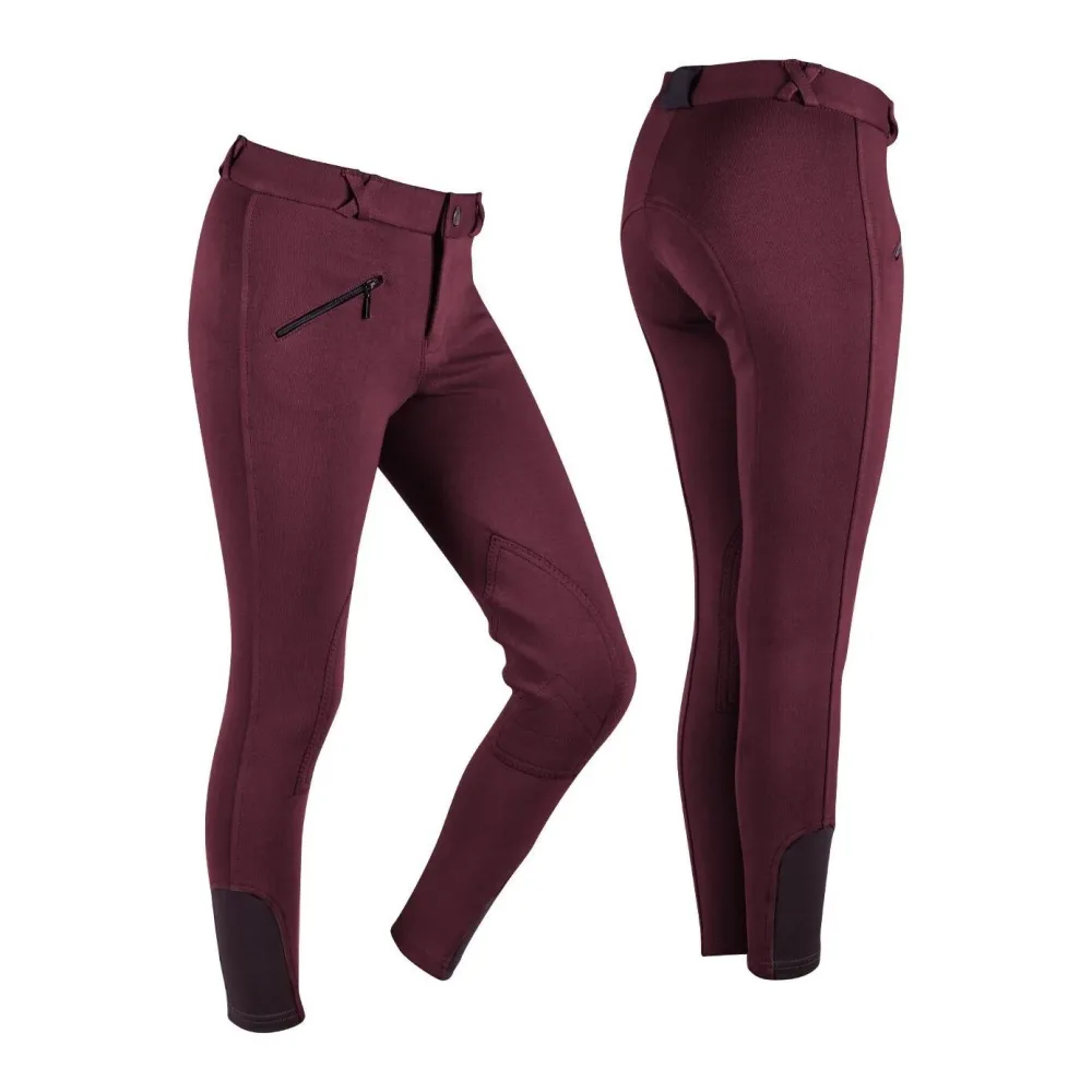 QHP Reithose Junior - Bordeaux -  Grösse Bekleidung Kinder: 128, Farbe: Bordeaux