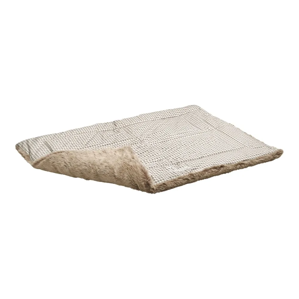 Hunter Hundedecke Astana mit Fellimitat - Karo Braun -  Grösse: 120 x 80 cm, Farbe: Karo Braun