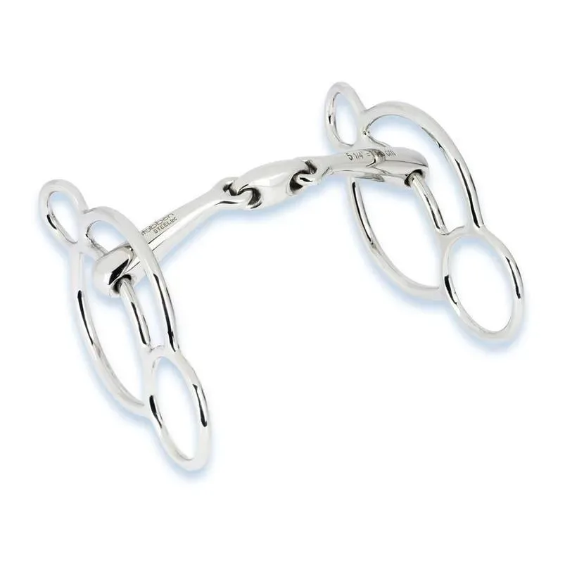 Stübben 3-Ring Pessoatrense Easy Control doppelt gebrochen - Silber -  Gebisslängegrösse: 13.5 cm