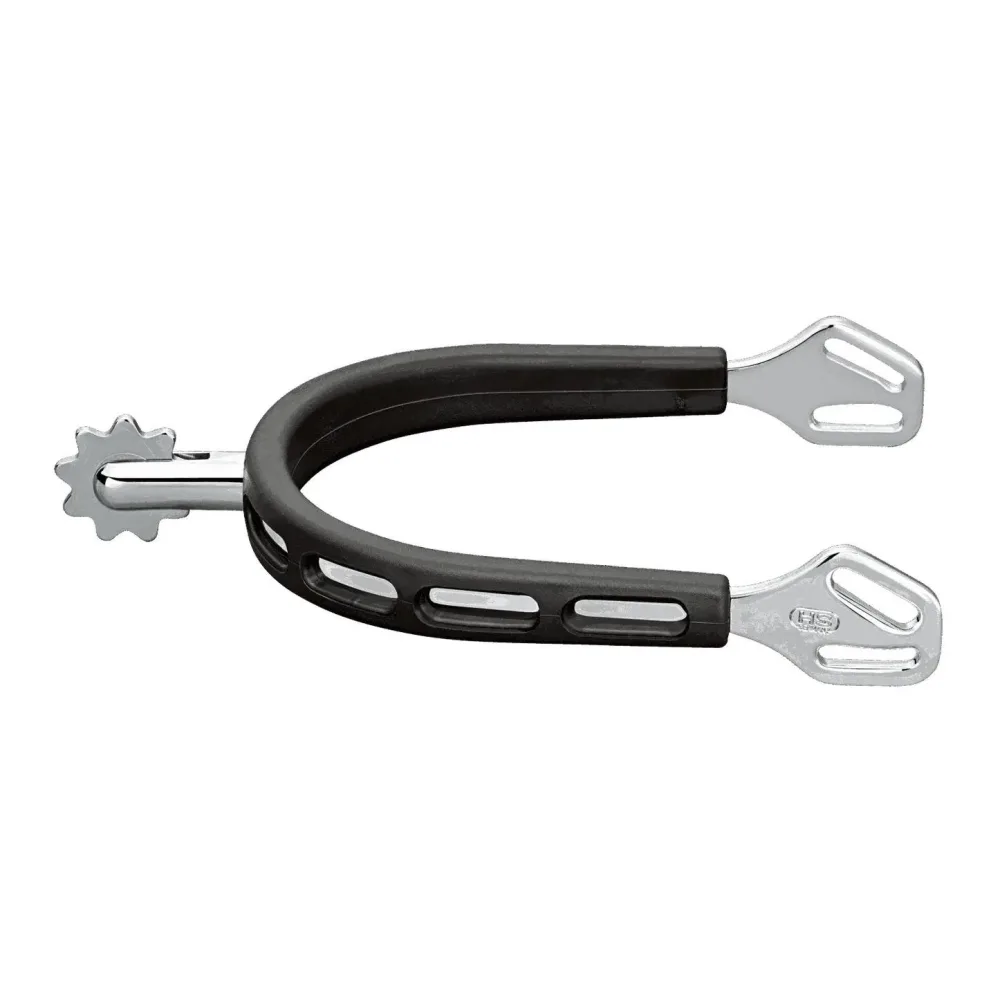 Sprenger Sporen ULTRA fit Extra Grip - Edelstahl rostfrei, 30 mm abgerundet mit Sonnenrad - Silber/Schwarz -