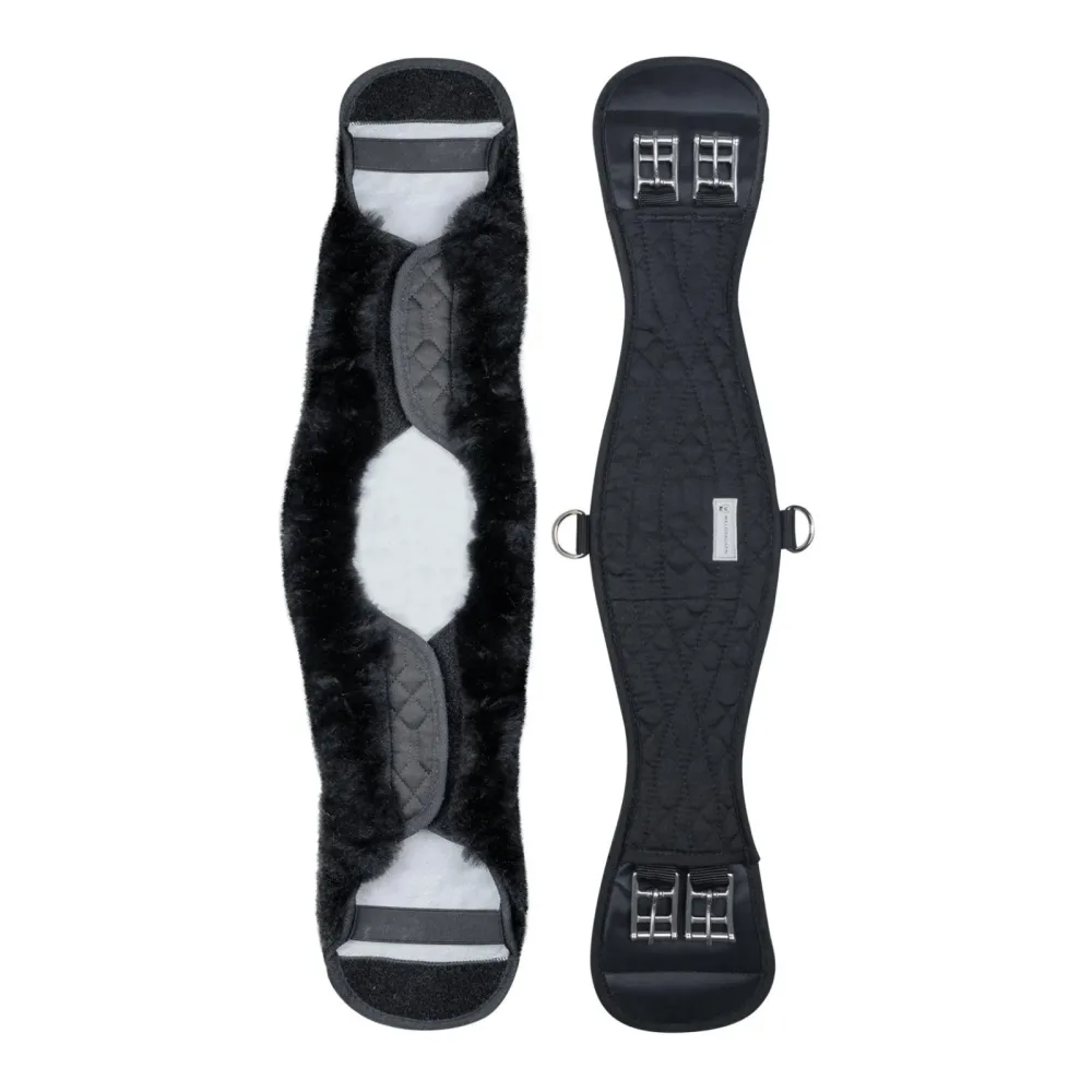 Waldhausen Kurzgurt Lammfell - Schwarz/Schwarz -  Farbe: Schwarz/Schwarz, Länge: 60 cm