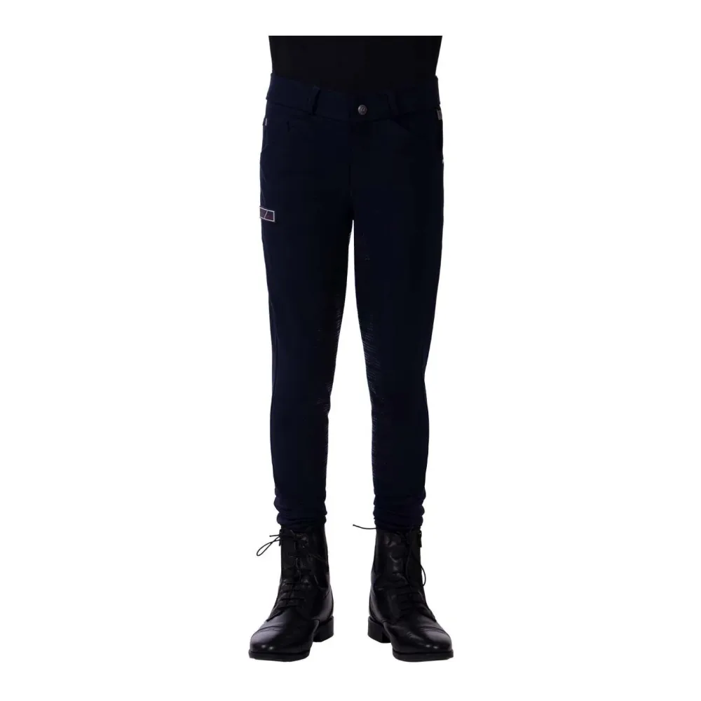 QHP Reithose Novan Kniegrip Junior - Navy -  Grösse Bekleidung Kinder: 140