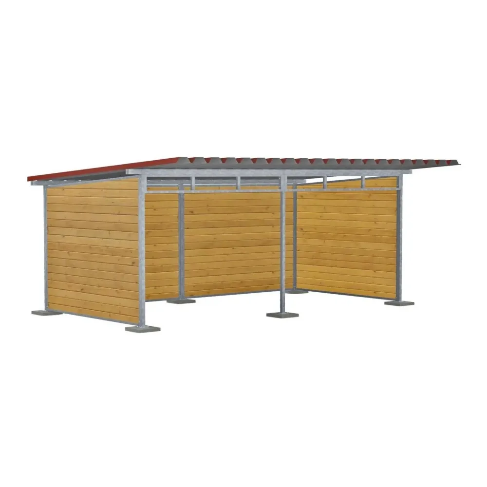 Growi Weidehütte - 6.0 x 3.0 m - Braun -  Breite Höhe Tiefe: 6000 x 2300/2500 x 3000 mm