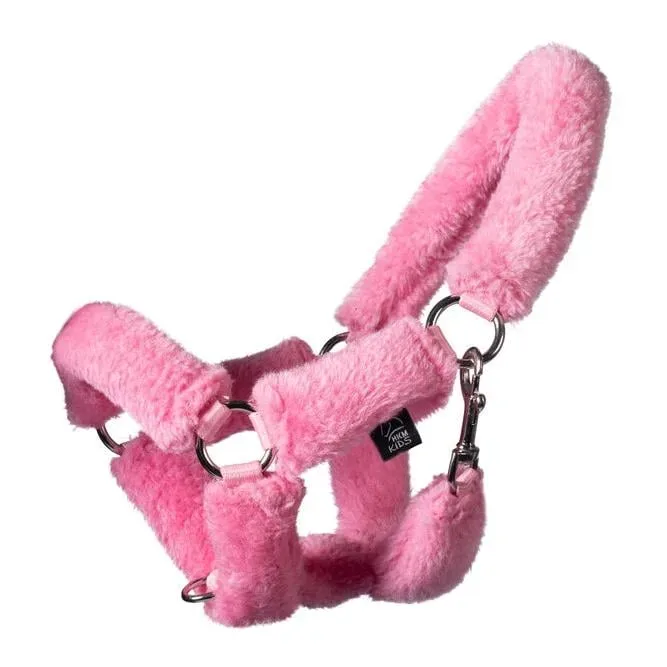 HKM Halfter mit Kunstfell Hobby Horsing - Rosa -  Grösse: 1 Stück, Farbe: Rosa