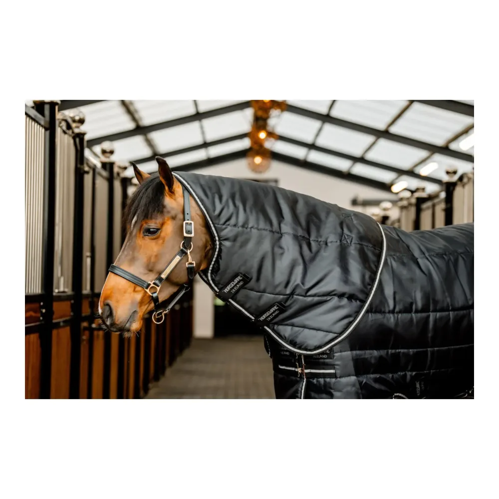 Horseware Halsteil Easy-Layer 100g - Black/Black & Silver -  Grösse Pferdedecken: L