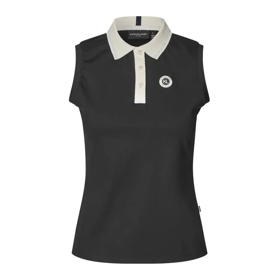 Kingsland Ärmelloses Polo Pique Top KLLaura Damen - Black -  Grösse: M