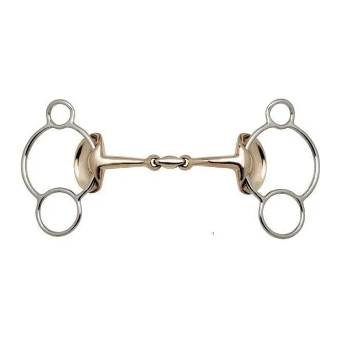 Stübben Golden Wings 3-Ring Pessoatrense doppelt gebrochen Gebisslängegrösse: 11.5 cm