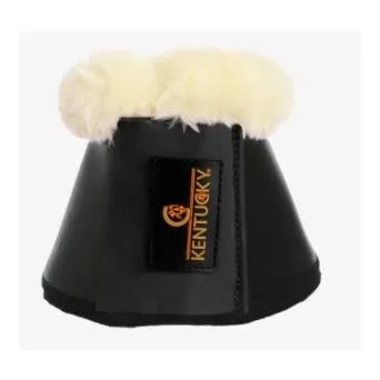 Kentucky Hufglocken Leder Schaffell - Schwarz -  Farbe: Schwarz, Grösse Beinschutz: M