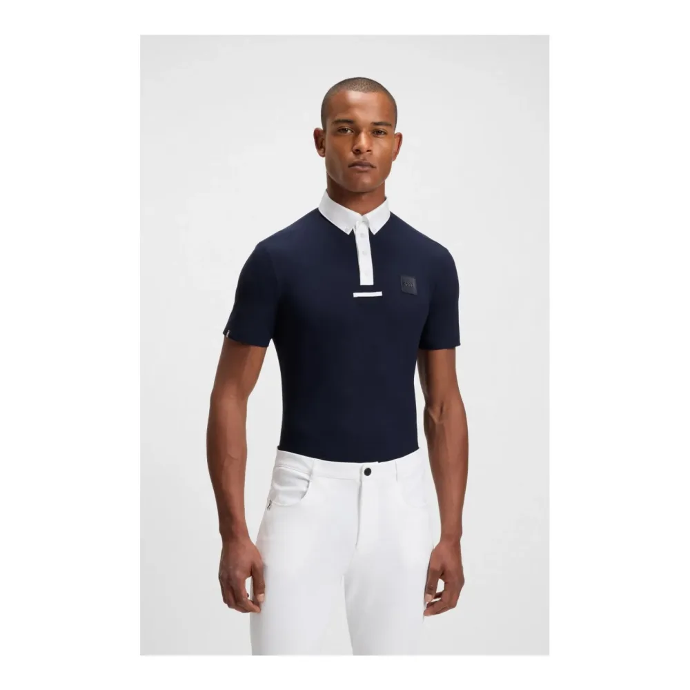 BOSS Equestrian Turniershirt Marty Honey Comb Herren - Sky Captain -  Grösse: S