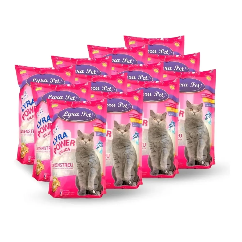 Lyra Pet Lyra Power Silica Silikat Katzenstreu - Rosa -  Inhalt: 12 x 5 l