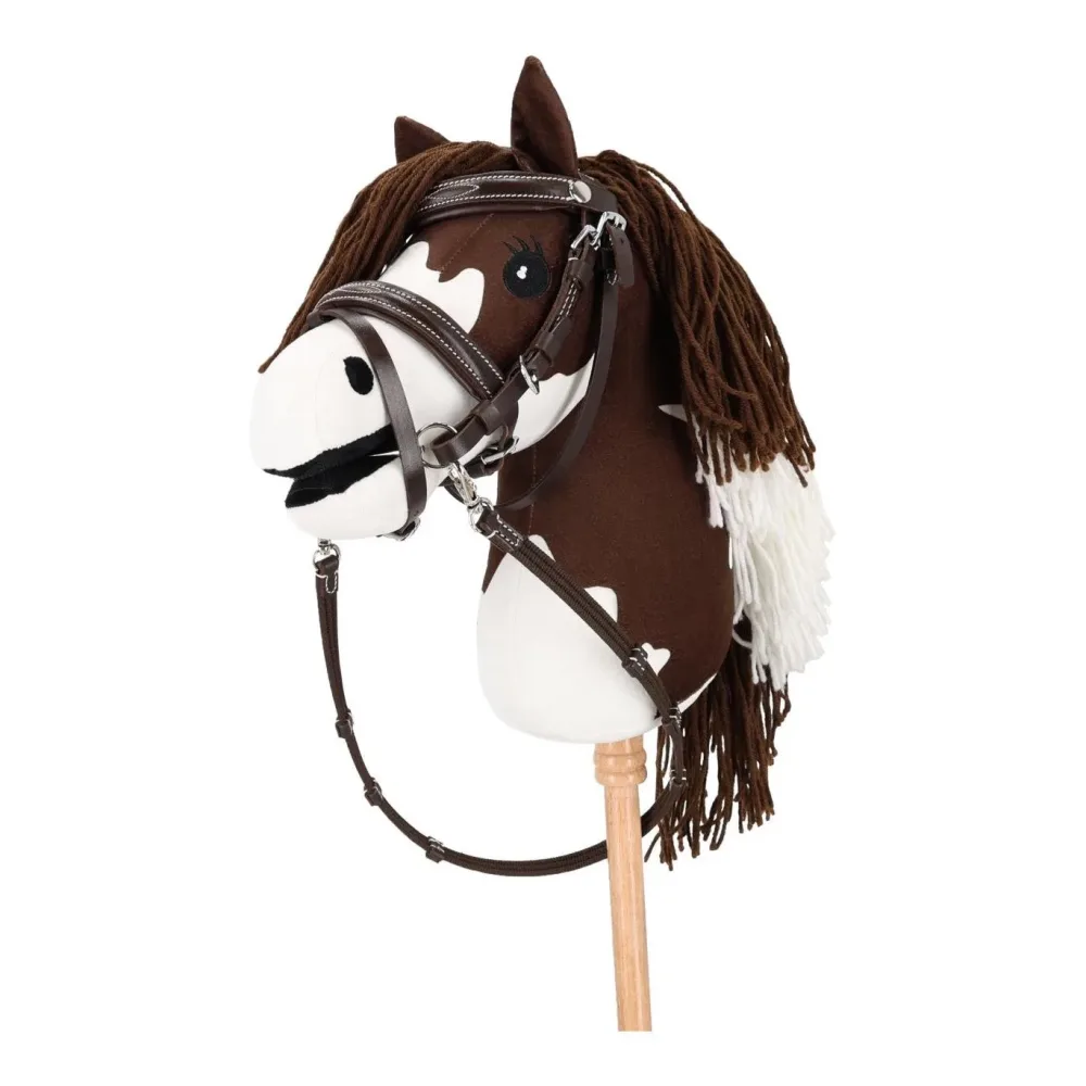 QHP Bridle luxury stitched Hobby Horse - Dunkelbraun -