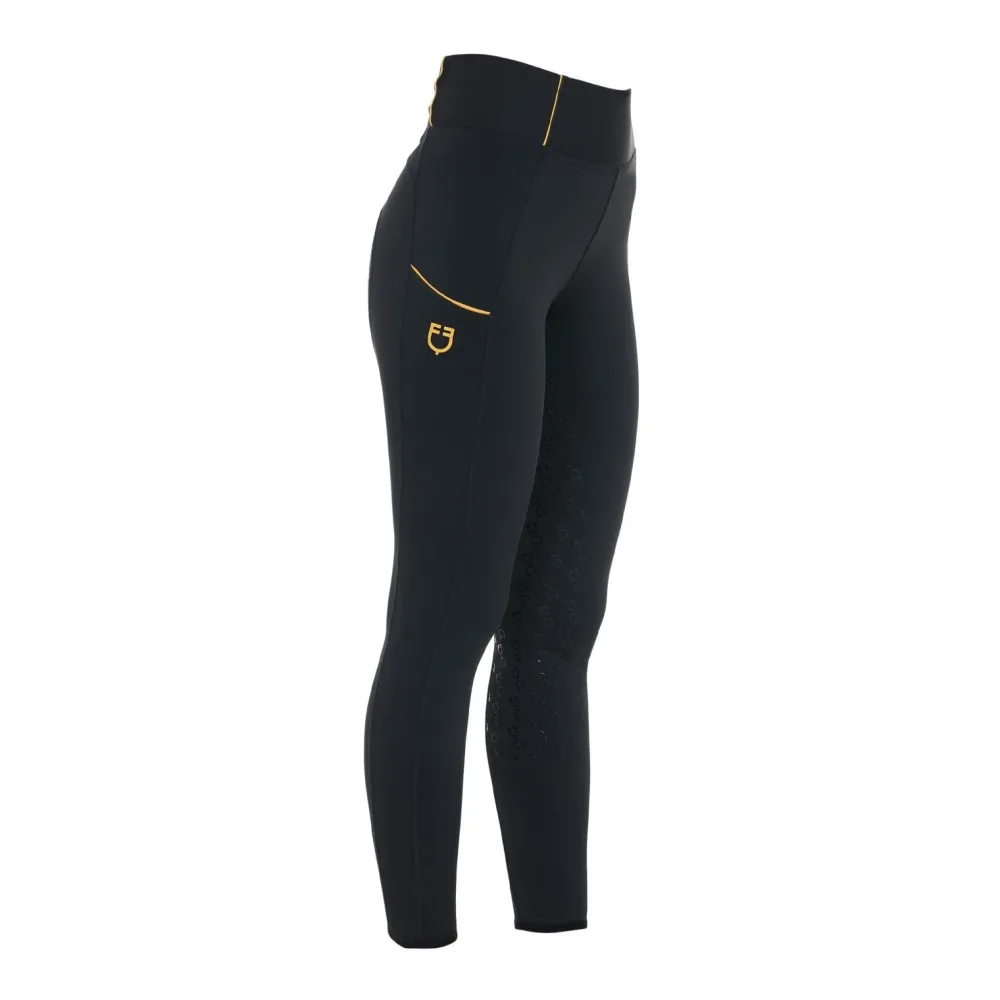 Equestro Winterreitleggings mit Fleece Vollgrip Damen - Schwarz -  Grösse: XS