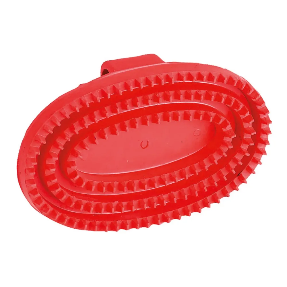 Kerbl Gummistriegel oval - rot Grösse: One Size, Farbe: Rot