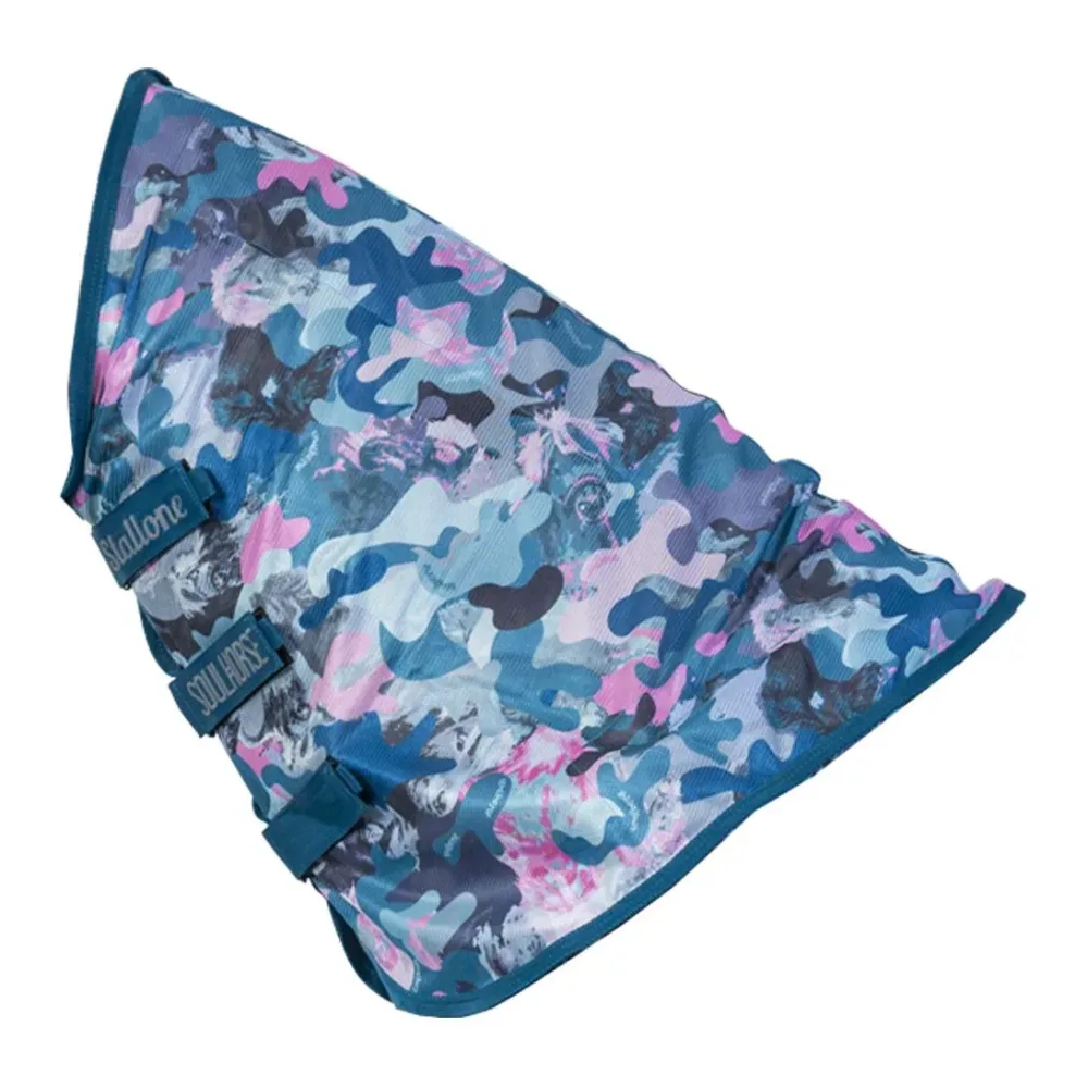 Soulhorse Halsteil Flybuster Crazy Connection - Blau/Petrol/Rosa -  Grösse: L