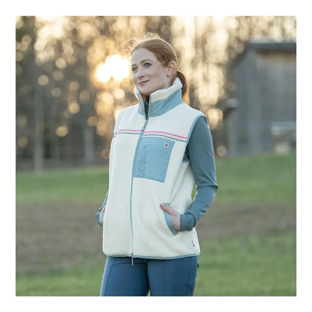 Soulhorse Teddyfleece Weste Rainbow Unicorn - Cream/Sky Blue -  Farbe: Cream/Sky Blue, Grösse: 4XL