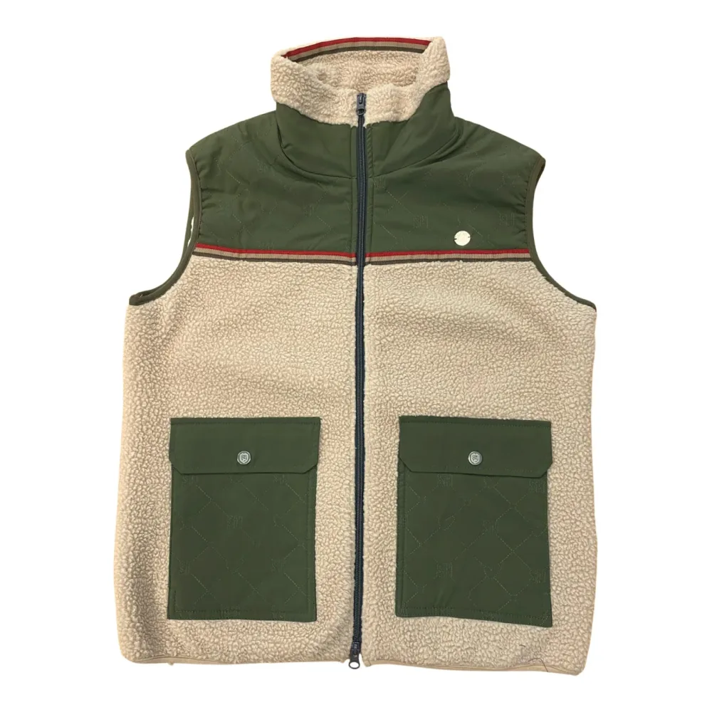Soulhorse Teddyfleece-Weste - Beige/Olive -  Grösse: M