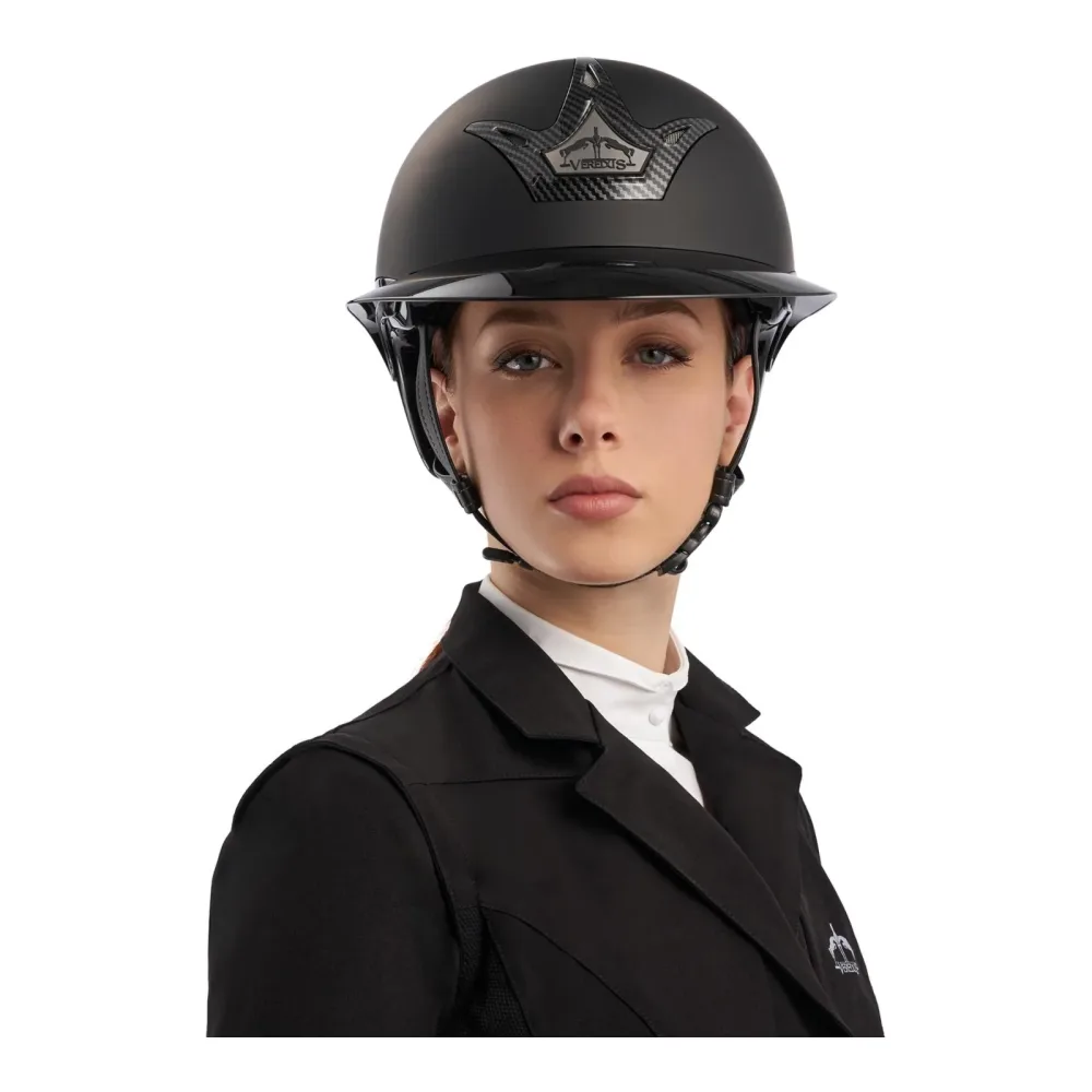 Veredus Reithelm Vita CARBON Gel Wide Visor Matt - Black Matte -  Grösse Reithelm: 52 / M