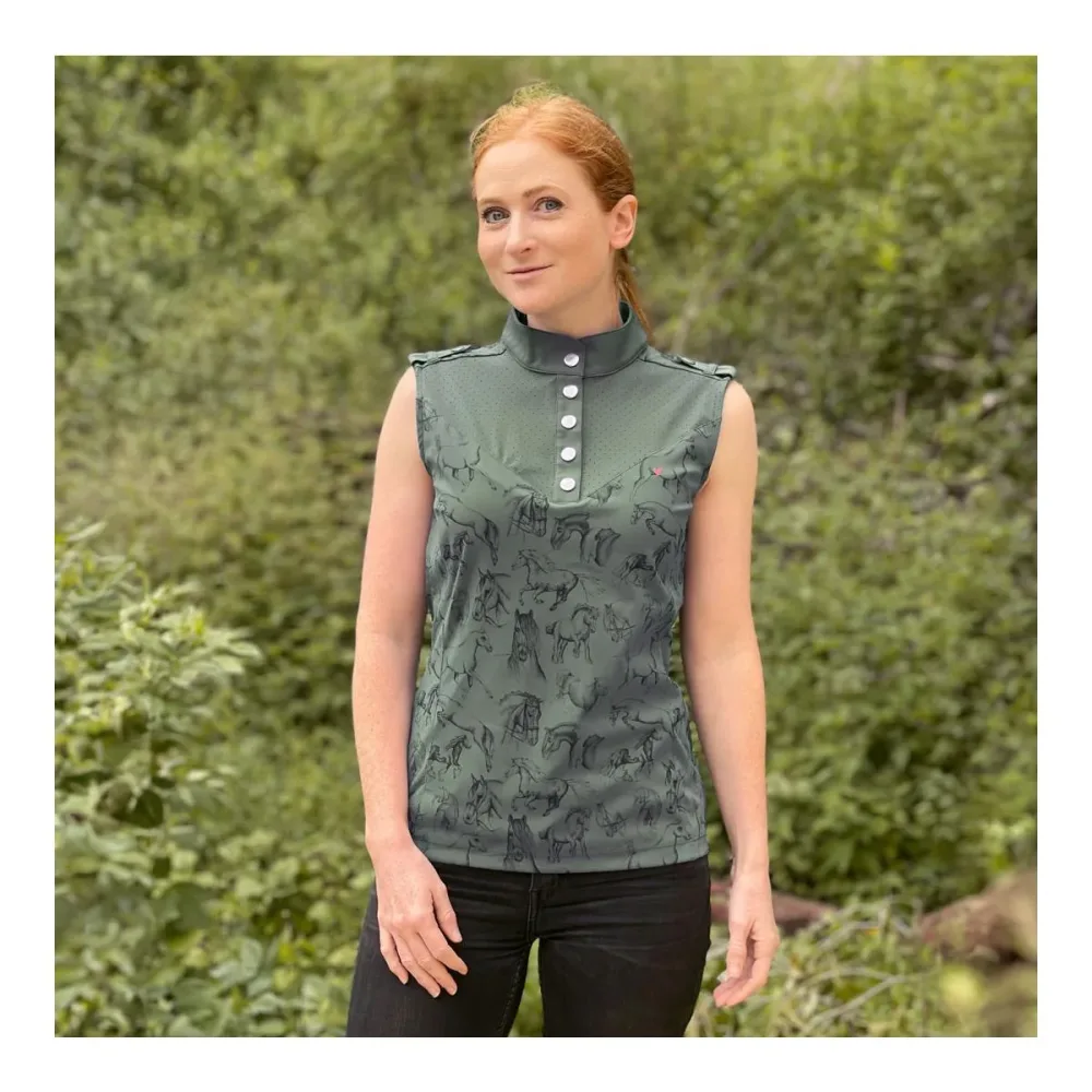 Soulhorse Funktions-Poloshirt Sleeveless - Olive -  Farbe: Olive, Grösse: S