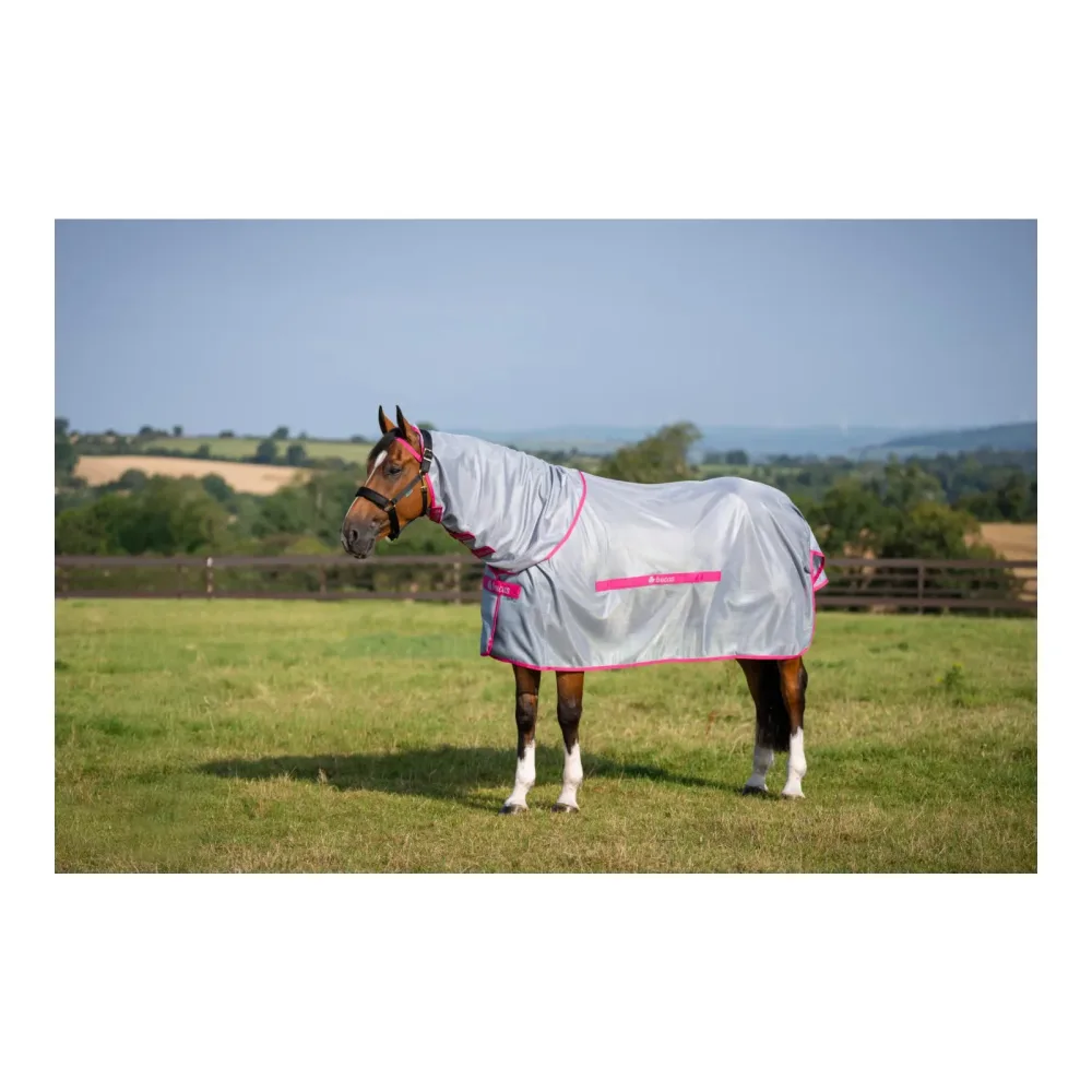 Bucas Fliegendecke Buzz-Off & Neck - Blue/Blossom -  Grösse: 145 cm