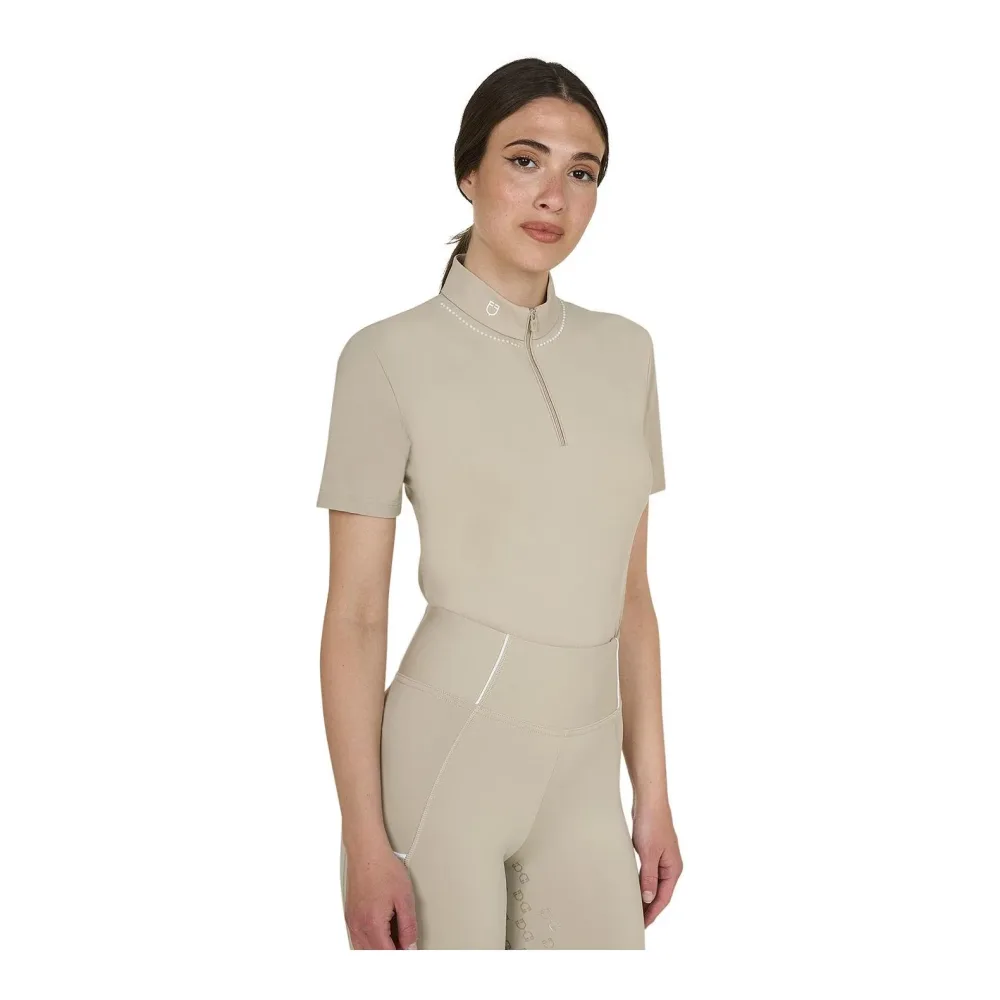 Equestro Trainingsshirt Perlen Kurzarm Damen - Oxford Tan -  Grösse: L