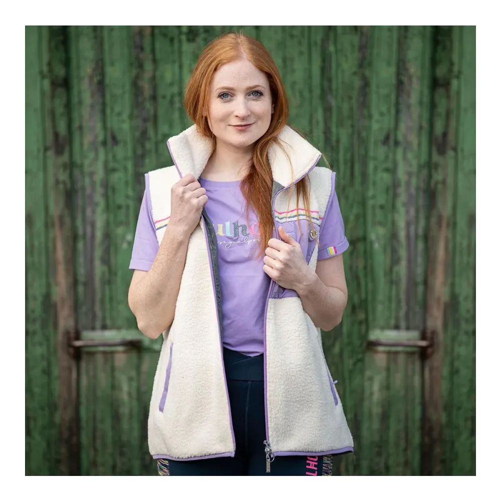 Soulhorse Teddyfleece Weste Rainbow Unicorn - Cream/Lovely Lilac -  Farbe: Cream/Lovely Lilac, Grösse: XL