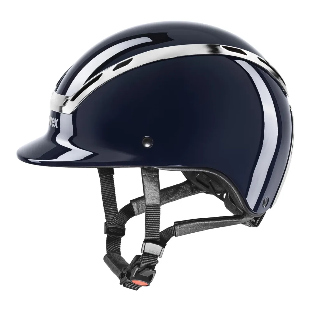 Uvex Reithelm Exxeed Shiny Chrome - Navy -  Farbe: Navy, Reithelmgrössen: 54-56
