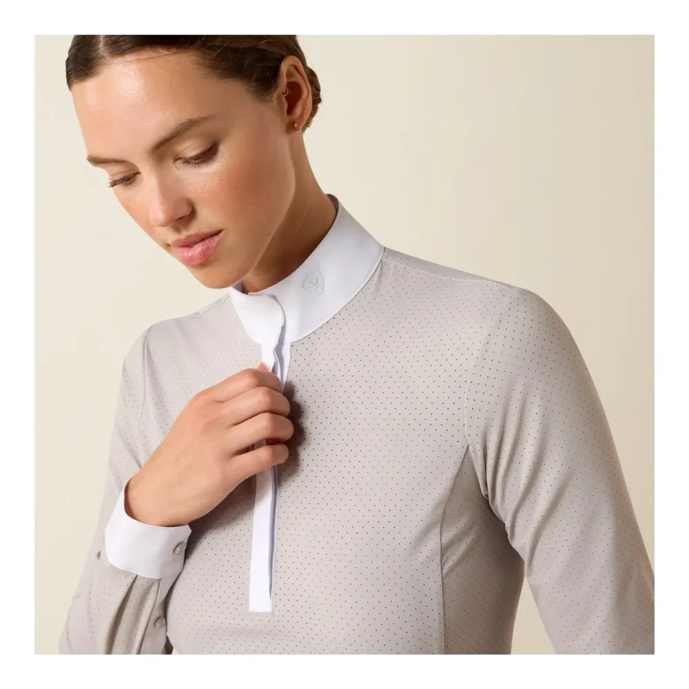 Ariat Turniershirt Breathe Langarm Damen - Show Grey -  Grösse: XS
