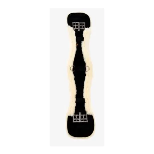 Kentucky Kurzgurt aus künstl. Schaffell - schwarz/natur Sattelgurtlänge: 65 cm
