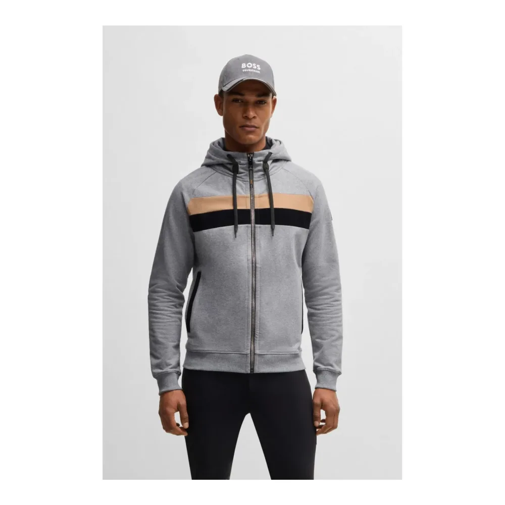 BOSS Equestrian Sweatshirtjacke River - Greymelange -  Grösse: M