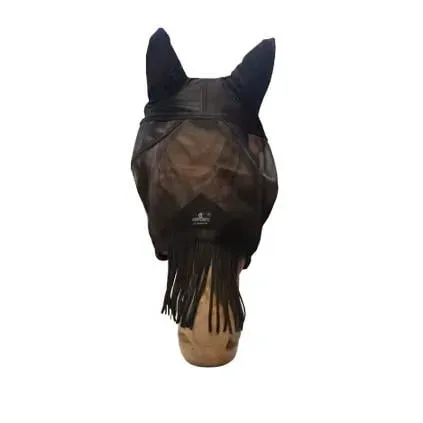Kentucky Fliegenmaske classic mit Ohren und Nasenfransen - Schwarz -  Grösse Pferd: Cob, Farbe: Schwarz